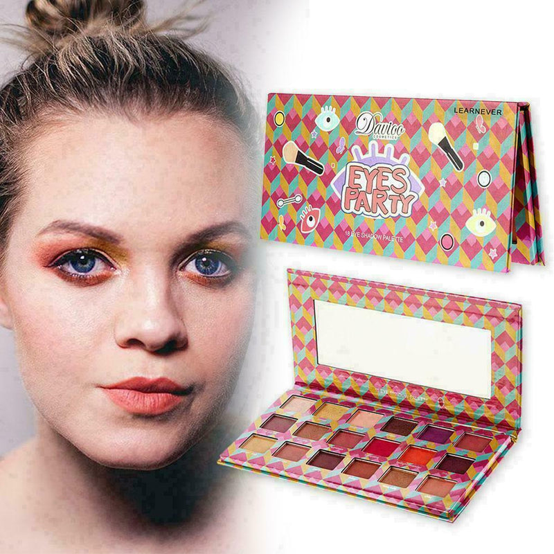 18 Colors Shimmer Matte Eyeshadow Palette Powder Eyeshadow Kit Makeup Set P S4P1