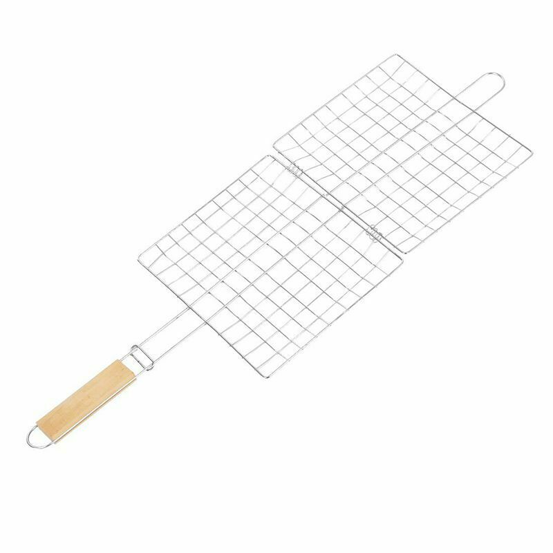 Metal Triple Grilling Basket Picnic Outdoor Barbecue Tool