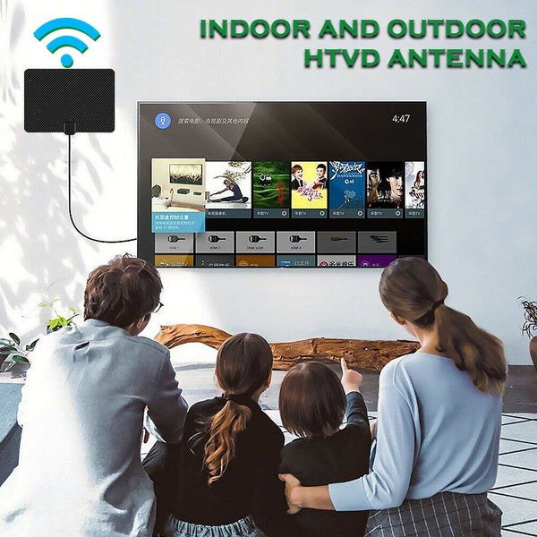 4K 80 Miles 25DB Gain HDTV Box Antenna Aerial Satellite Signal Receiver