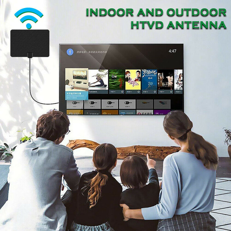 4K 80 Miles 25DB Gain HDTV Box Antenna Aerial Satellite Signal Receiver