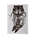 Waterproof Wolf Dreamcatcher Temporary Tattoo Large Arm Body Art Tattoos TO   TO
