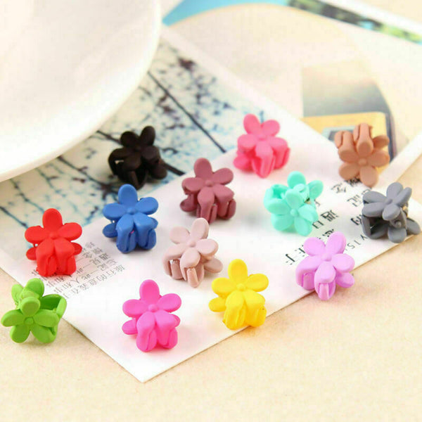 10X Small Plastic Flower Hair Clips Hairpin For Kids Girls Clamps Claws New B2R2
