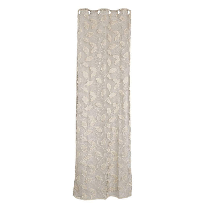 Modern Leaf Voile Curtain Tulle Window Drapes Panel Sheer Blinds Valance Grey