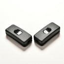 2pcs black Room Indoor AC 250V 2A Single Pole On/Off in Line Cord Switch LJ