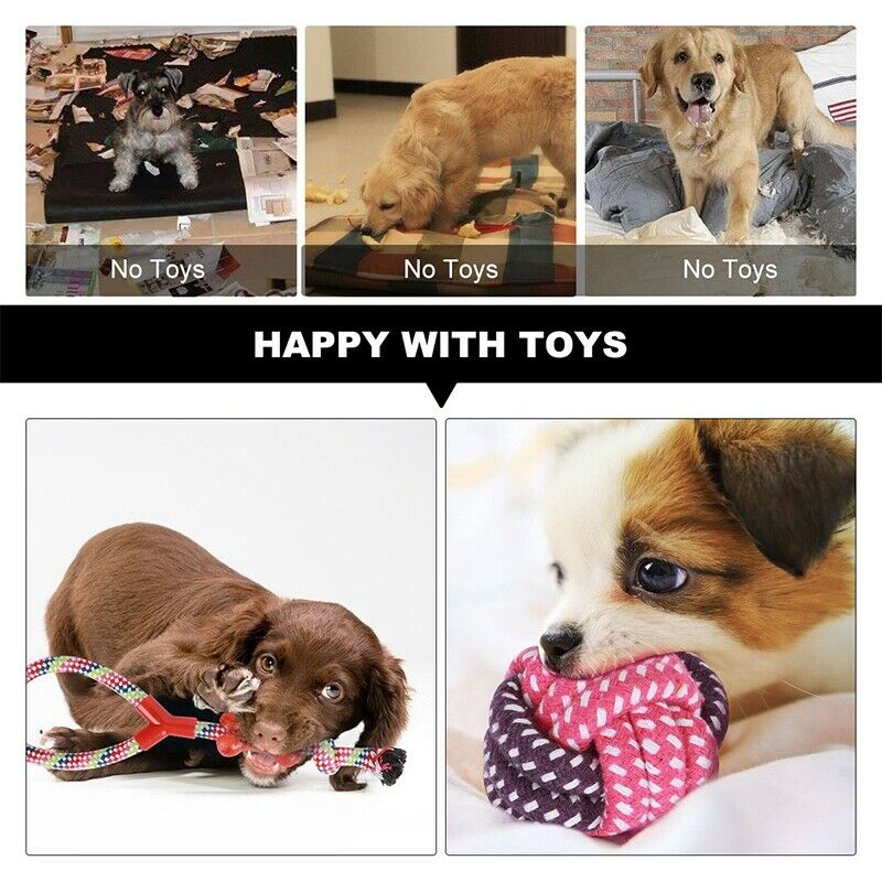 Dog Rope Toys,10 Pack Puppy Chew Toys Set Dog Cotton Rope Knot And Teeth Cl