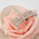 Women Dragonfly Clear Rhinestone Brooch Wedding Party Jewelry Brooch Pin