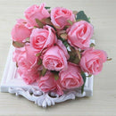 12pcs/lots Artificial Rose Flowers Wedding bouquet Thai Royal Rose Silk flo Q9Y9