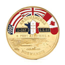 Golden Normandie Arromanches Commemorative Challenge Coin Collection Souvenir^