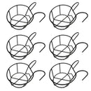 6x Railing Planter Baskets Flower Pot Holder Hanger Iron Plants Rack Pots Stand