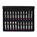 22Pcs Stainless Steel Tattoo Nozzle Tips Set with 6 Colors Aluminum Ribbed