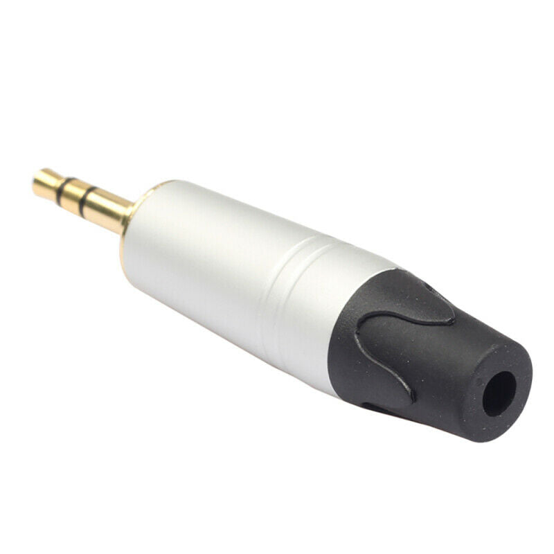 2x 1/8" 3.5mm Male Jack Plug Soldering 3 Pole Plug Repair Headphone Male Jack