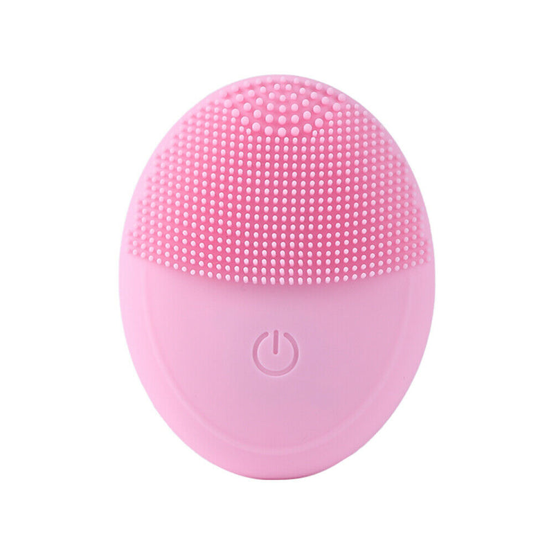 Electric Face Cleaing Brush Silicone Deep Washing Massager Cleaner (Pink)