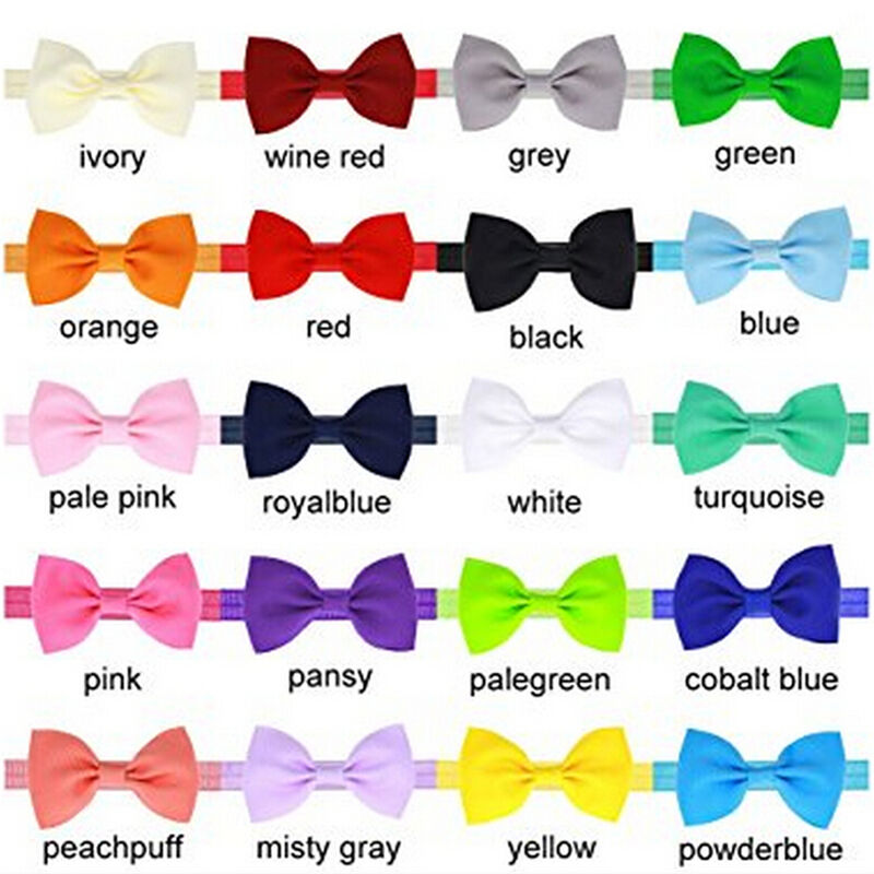 20pcs Baby Girls Bow Headband Hairband Soft Elastic Band Hair Accessories FT