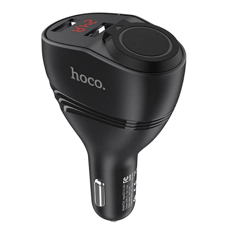 Z34 3.1A Dual USB Car Charger W/LED Display Universal Phone Car-Charger Black