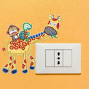 DIY Giraffe Diamond Painting Luminous Switch Stickers Bedroom Wall Decals A