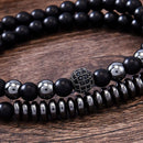 2Pcs 8mm Bracelet Elastic Natural Stone Yoga Beads Bracelet For Men Women