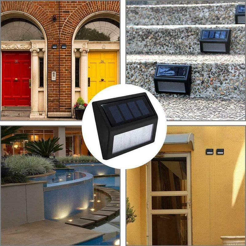 4pcs Outdoor 6LED Solar Power Stair Light Waterproof Garden Street Lamp