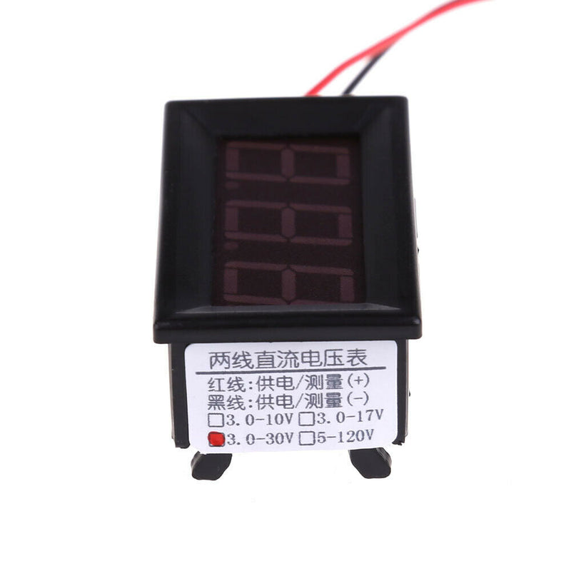 New DC3-30V 2 Wires 0.56 Inches Red LED Voltmeter Panel Voltage Display