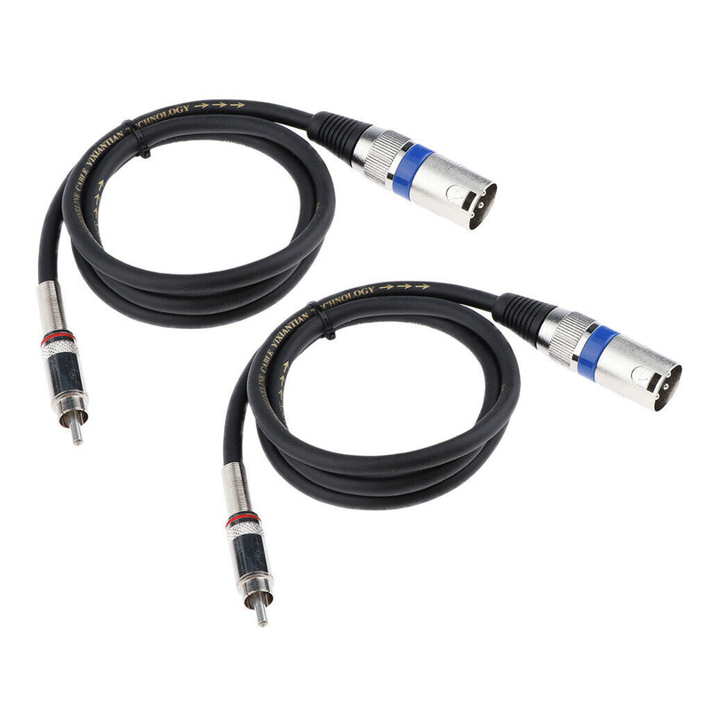 2pcs Phono RCA to XLR Adapter Plug Microphone Audio Converter Cable