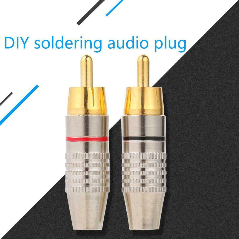 10pcs RCA Soldering Connector Audio Video Plug DIY RCA Speaker Adapter Plug