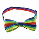 Mens Tuxedo Rainbow Stripe Woven Bow Tie Bowtie Necktie