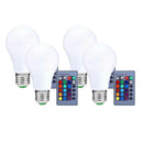 4X 10W Remote Control RGB Bulb Lamp, White Light, 10W, Suitable  For