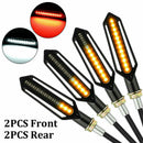 4x Sequential Flowing LED Motorcycle Turn Signal Indicator Lights DRL Brake  Hn