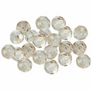Glass Loose Beads Round Champagne Transparent Faceted 30 PCs High Quality D T9N2