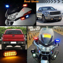 Car Flashing Emergency Light 4X12 LED Grill Strobe Flash Warning Lamp Amber W4V1