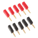 10 Pcs Black & Red 2mm Banana Plug Connectors Jack for Speaker, Easy to Solder