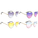 Set of 5 Heart Frame Rimless Sunglasses Classic Tinted Lens Eyewear Shades