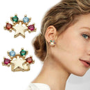 1 Pair Women Star colorful diamond stud earrings Jewelry Ear Stud Fashion