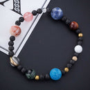 New Universe Solar System Galaxy Nine Planets Stone Beads Braided Bracelet Gift