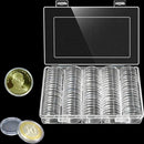 100pcs 30mm Coin Storage Box Clear Plastic Round Display Case Album Cap sules