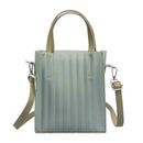 Stripe Messenger PU Leather Crossbody Handbags Women Shoulder Bags (Green) A