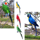 4 Pieces Realistic Feathered Parrot Birds Statue Indoor Outdoor Garden Art