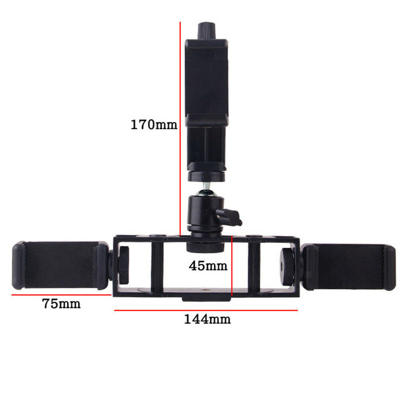 Universal Multi-function Phone Clamp Three-position Rotating Tripod PTZ Base