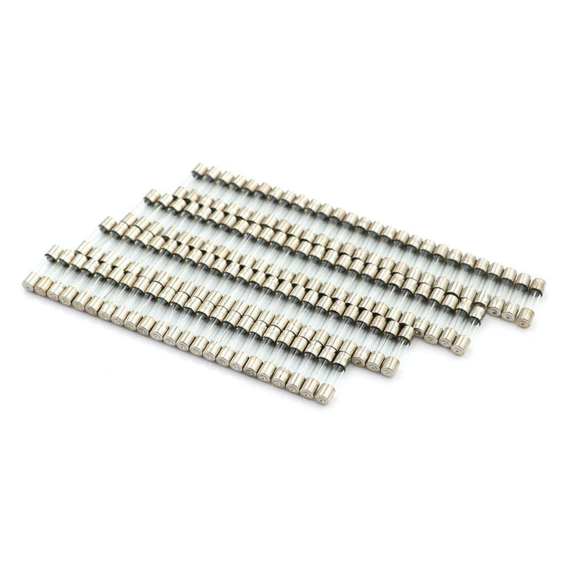 100Pcs F6AL250V Glass Tube Fuse 5x20mm 6A 250V Fast-Blow Glass Tube Fuses S Nw