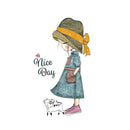 girl heat transfer nice day patch ironing stickers iron on patches appliques ME