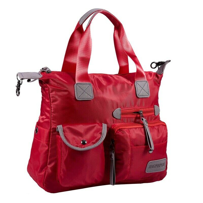 red New Ladies Fashion Waterproof Oxford Tote Bag Casual Nylon Shoulder Bag E9S2