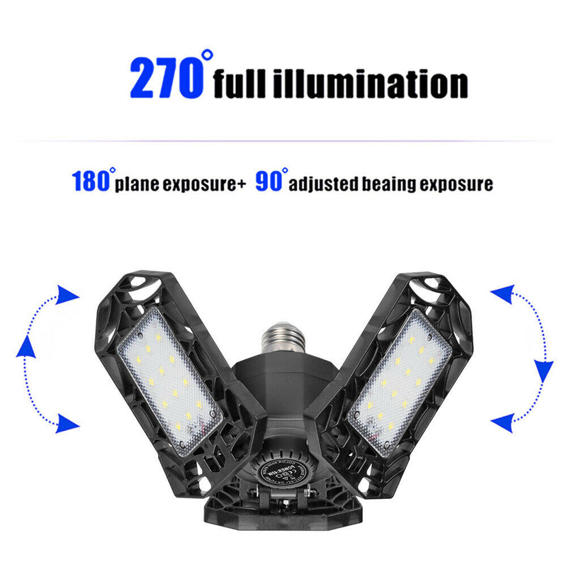 40W E26 E27 LED Deformable Garage Light AC85-265V High Ceiling Industrial Lamp