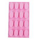 16 Cavity Oval Shape Soap Bake Mold Silicone Mould Tray Homemade Craft  O YA BX