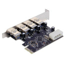 USB 3.0 PCIe Expansion Card 4 Port PCI  Card Adapter Extender 5Gbps