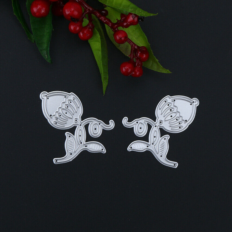 Symmetrical Flower Bud DIY Metal Embroidery Craft Stencil Cutting Die