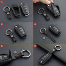 For Audi Car Auto Remote Carbon Fiber Key Case Holder Chain A1 A3 S3 Q3 Q7 TT