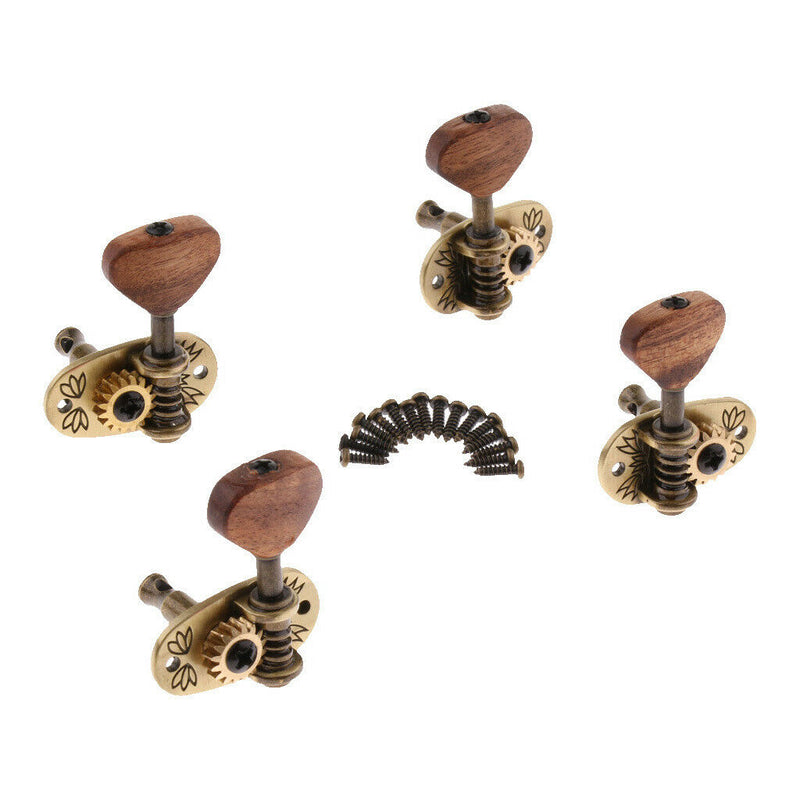 4pcs/set Acoustic Folk Guitar Tuning Peg Tuner Machine Head with Wood Button