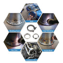2.5 inch Stainless Steel 304 V Band Clamp w/ 2 Flanges for Exhaust Downpipe A