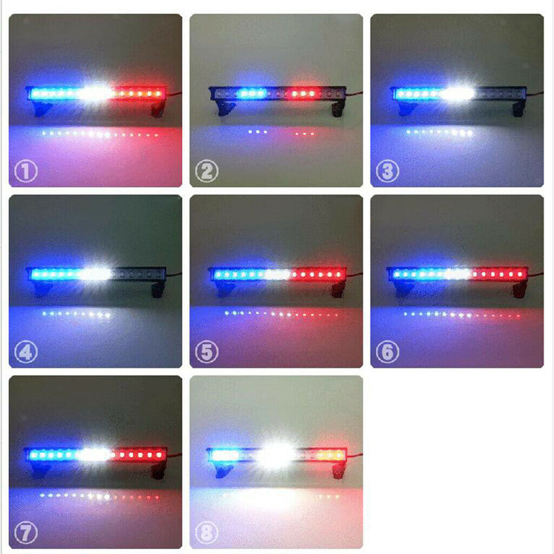 15 LED Roof Light Bar Multi-Lighting 139mm for 1/10 1/8 RC Car Truck Parts B