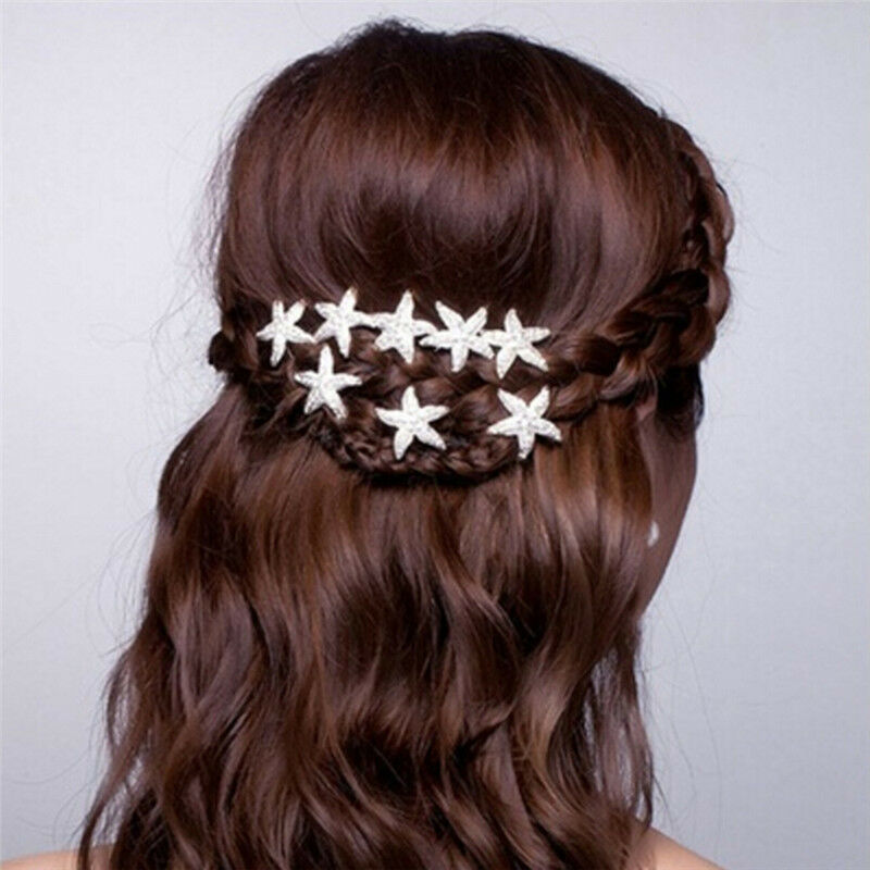 6pcs Girl Starfish Braid  Hairpin Headdress Wedding Party Hair Accessories ly