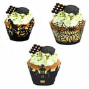 36pcs Black Halloween Hollow Cake Paper Cup Liners Baking Cupcake Wrappers Cases